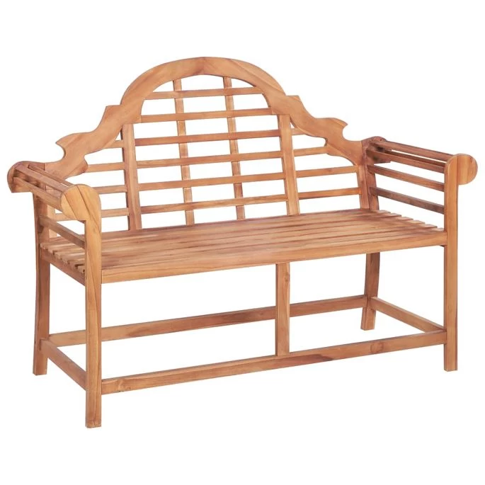 Banc De Jardin Avec Coussin Bordeaux 120 Cm Bois De Teck Massif 5 – Image 6