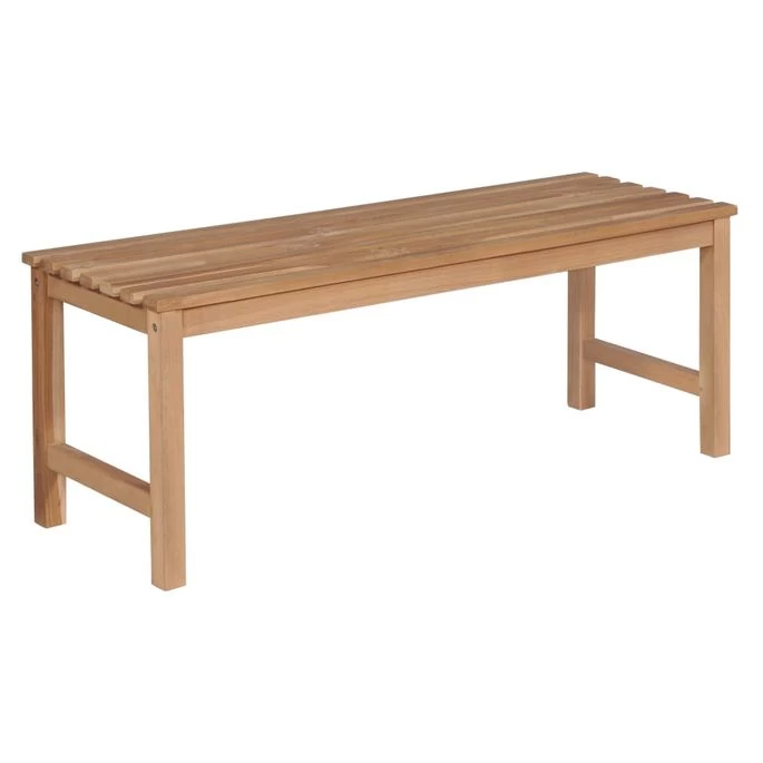 Banc De Jardin Avec Coussin Crème 120 Cm Bois De Teck Massif 3 – Image 2