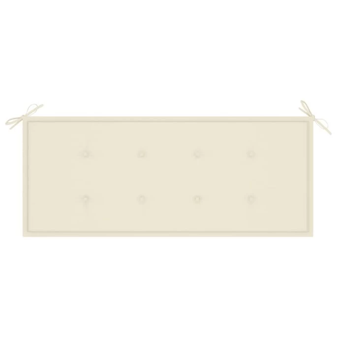 Banc De Jardin Avec Coussin Crème 120 Cm Bois De Teck Massif 3 – Image 5