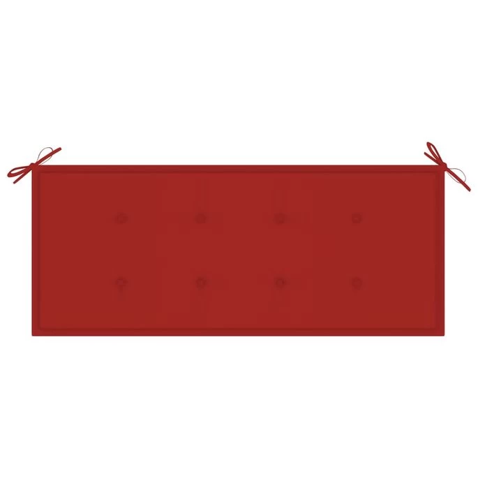 Banc De Jardin Avec Coussin Rouge 240 Cm Bois De Teck Massif – Image 7