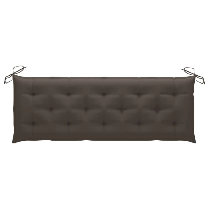Banc De Jardin Avec Coussin Taupe 150 Cm Teck Massif – Image 4