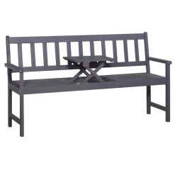 Banc De Jardin Avec Table Escamotable Acacia Massif Gris Tisva