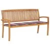Banc De Jardin Empilable Et Coussin 159 Cm Bois De Teck Massif 20