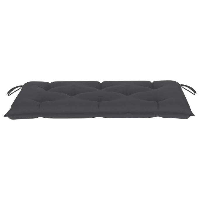Banc De Jardin Et Coussin Anthracite 112 Cm Bois De Teck Massif – Image 8