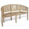 Banc De Jardin Incurvé Teck Massif Clair Ketia 151 Cm