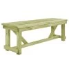 Banc De Jardin Pin Massif Imprégné Vert Vralee 140 Cm