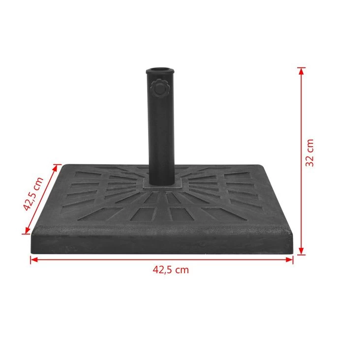 Base Carrée De Parasol Résine Noir 12 Kg – Image 8