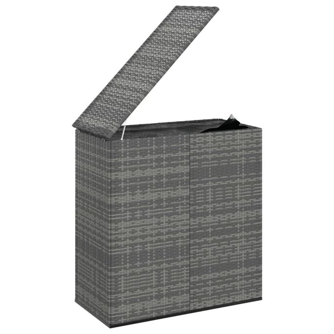 Boîte à Coussins De Jardin Résine Tressée 100x49x103,5 Cm Gris – Image 3