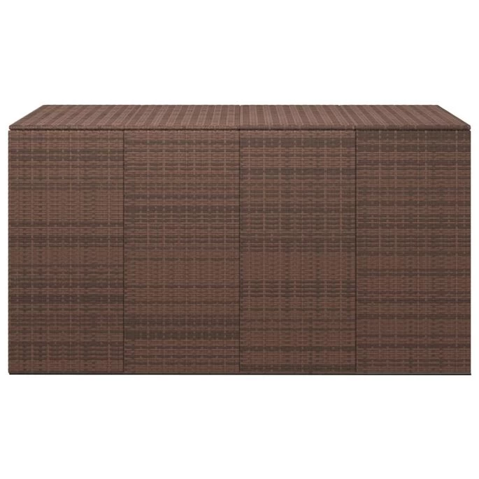 Boîte à Coussins De Jardin Résine Tressée 194x100x103 Cm Marron – Image 2