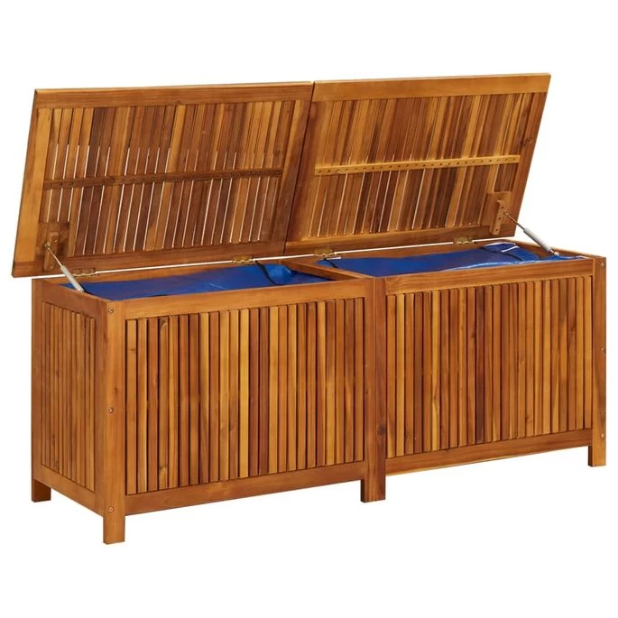 Boîte De Rangement De Jardin 150x50x58 Cm Bois D'acacia Solide – Image 7
