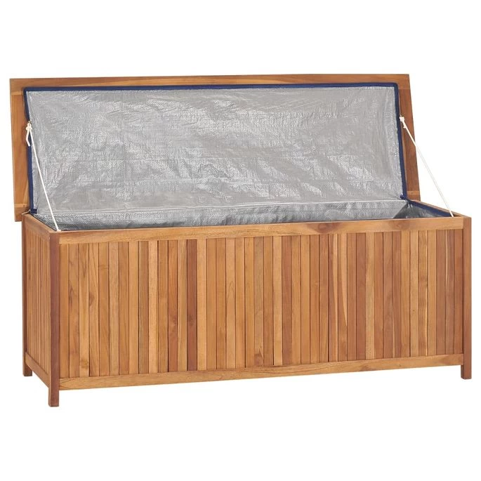 Boîte De Rangement De Jardin 150x50x58 Cm Bois De Teck Solide – Image 4