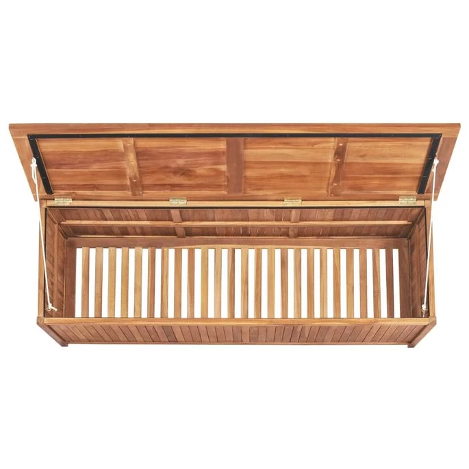 Boîte De Rangement De Jardin 150x50x58 Cm Bois De Teck Solide – Image 5