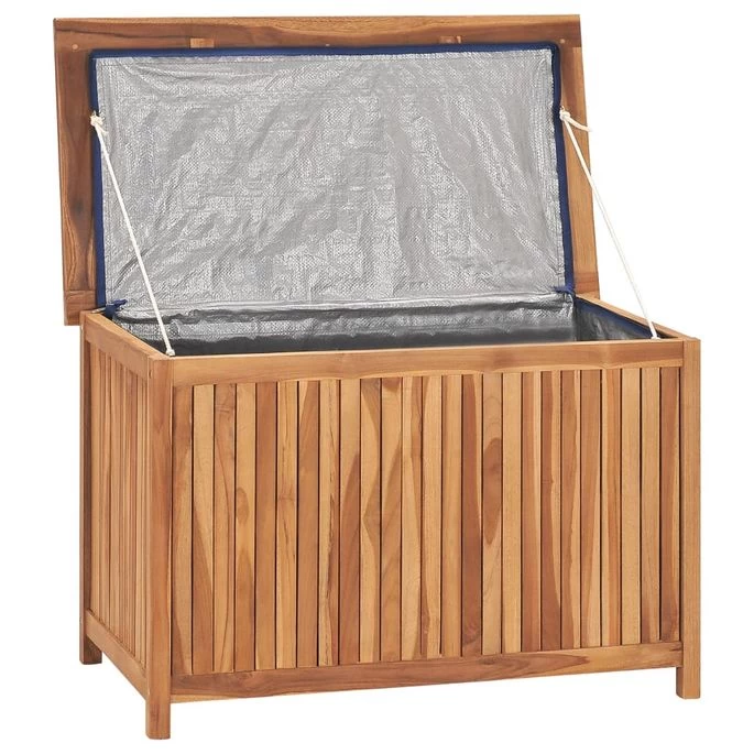Boîte De Rangement De Jardin 90x50x58 Cm Bois De Teck Solide – Image 5
