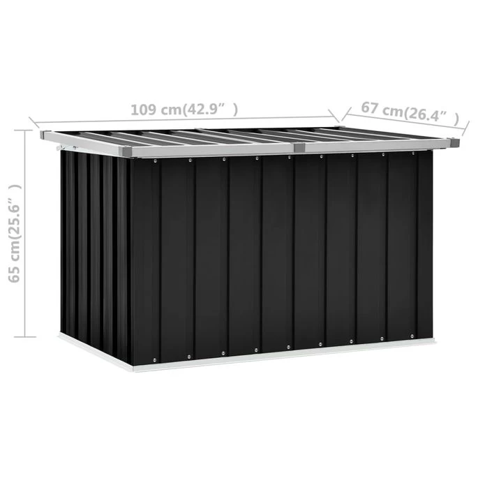 Boîte De Rangement De Jardin Anthracite 109x67x65 Cm – Image 8