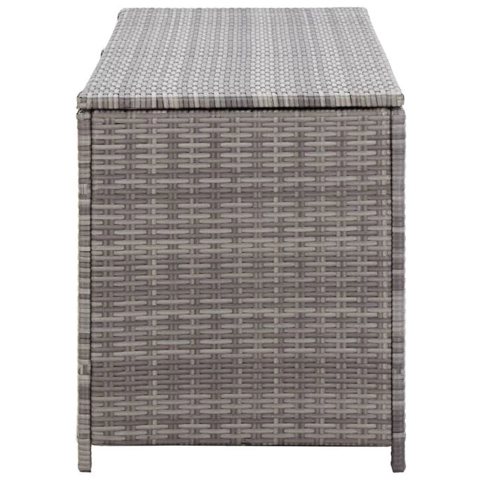Boîte De Rangement De Jardin Gris 150x50x60 Cm Résine Tressée – Image 5