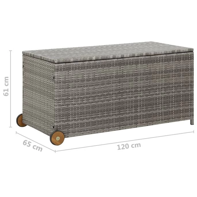 Boîte De Rangement De Jardin Gris Clair 120x65x61 Cm Rotin – Image 8