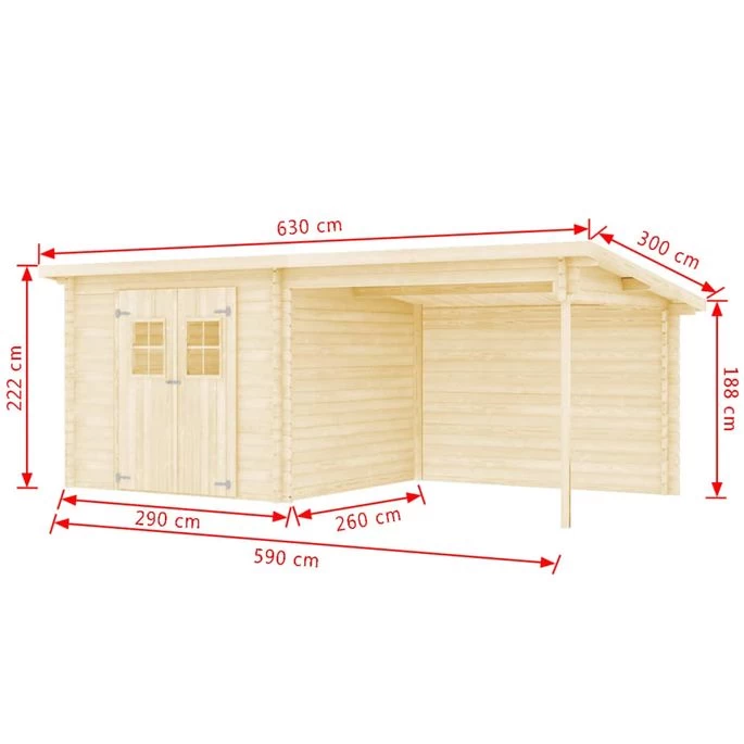 Cabanon De Jardin En Rondins Bois Massif 28 Mm, 6,3 X 3 M – Image 10