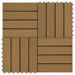 Carreau De Terrasse En Relief 11 Pcs WPC 30 X 30 Cm 1 M²