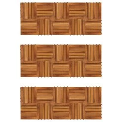 Carreau De Terrasse Modèle Vertical 30 X 30 Cm Acacia 30 Pcs