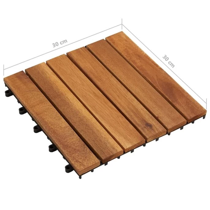 Carreau De Terrasse Modèle Vertical 30 X 30 Cm Acacia 30 Pcs – Image 7
