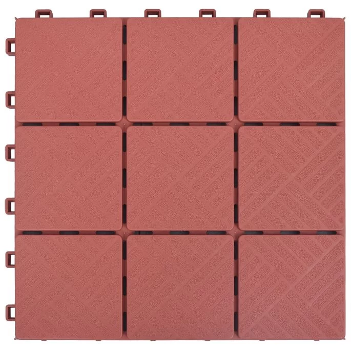 Carreaux De Terrasse 10 Pcs Rouge 30,5x30,5 Cm Plastique – Image 6