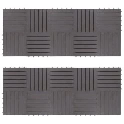 Carreaux De Terrasse 20pcs Délavage Gris 30x30 Cm Acacia Solide