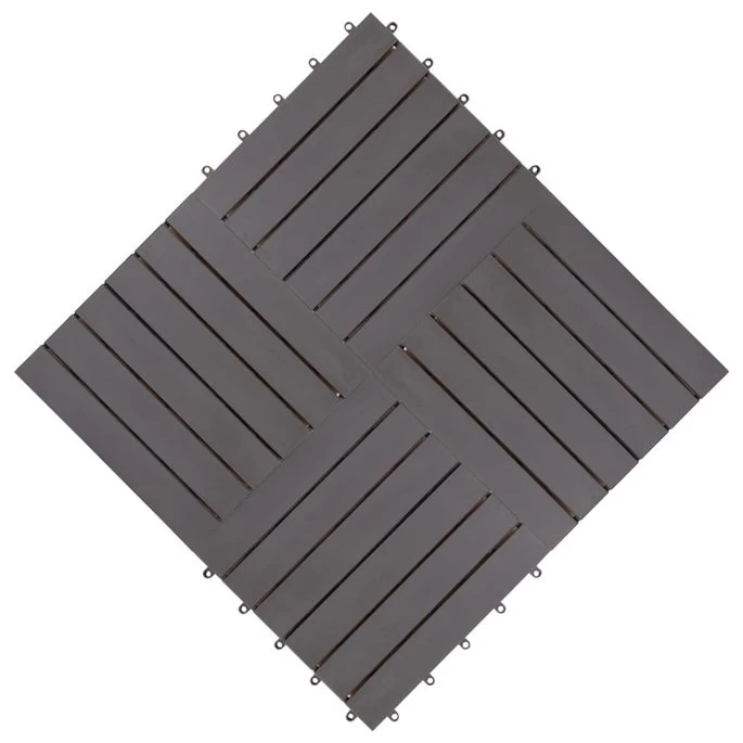 Carreaux De Terrasse 20pcs Délavage Gris 30x30 Cm Acacia Solide – Image 4