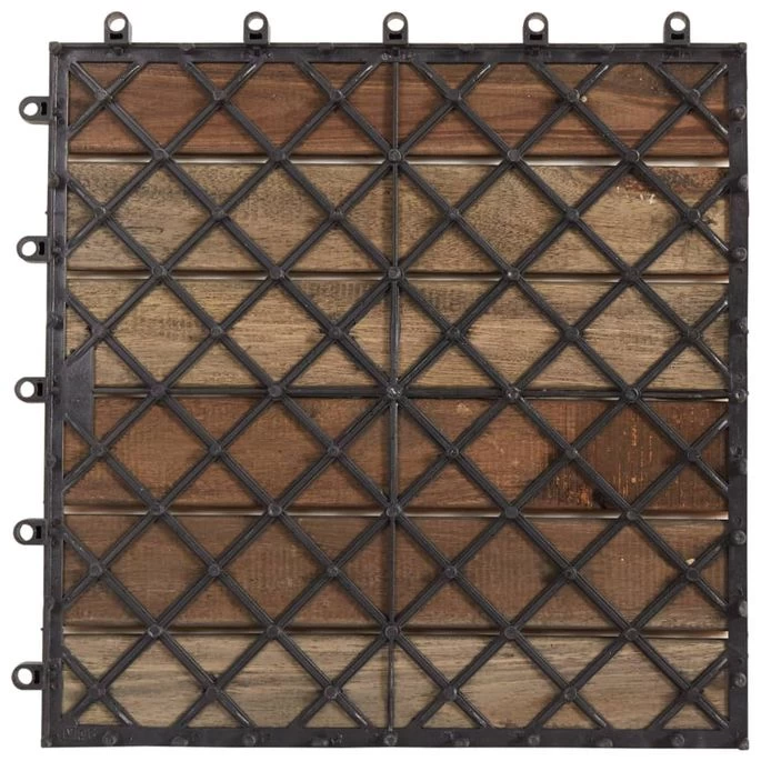 Carreaux De Terrasse 20pcs Délavage Gris 30x30 Cm Acacia Solide – Image 6