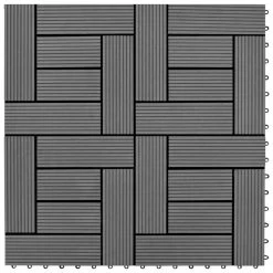 Carreaux De Terrasse 22 Pcs 30 X 30 Cm 2 M² WPC Gris