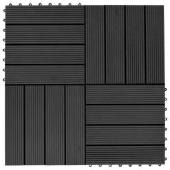 Carreaux De Terrasse 22 Pcs 30 X 30 Cm 2 M² WPC Noir