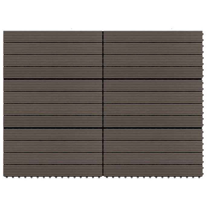 Carreaux De Terrasse 6 Pcs WPC 60x30 Cm 1,08 M² Marron Foncé