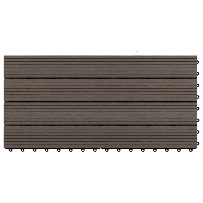 Carreaux De Terrasse 6 Pcs WPC 60x30 Cm 1,08 M² Marron Foncé – Image 3
