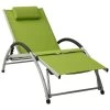 Chaise Longue Avec Oreiller Textilène Vert