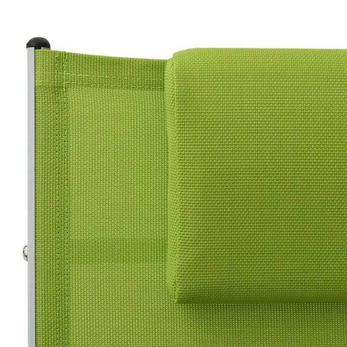 Chaise Longue Avec Oreiller Textilène Vert – Image 6