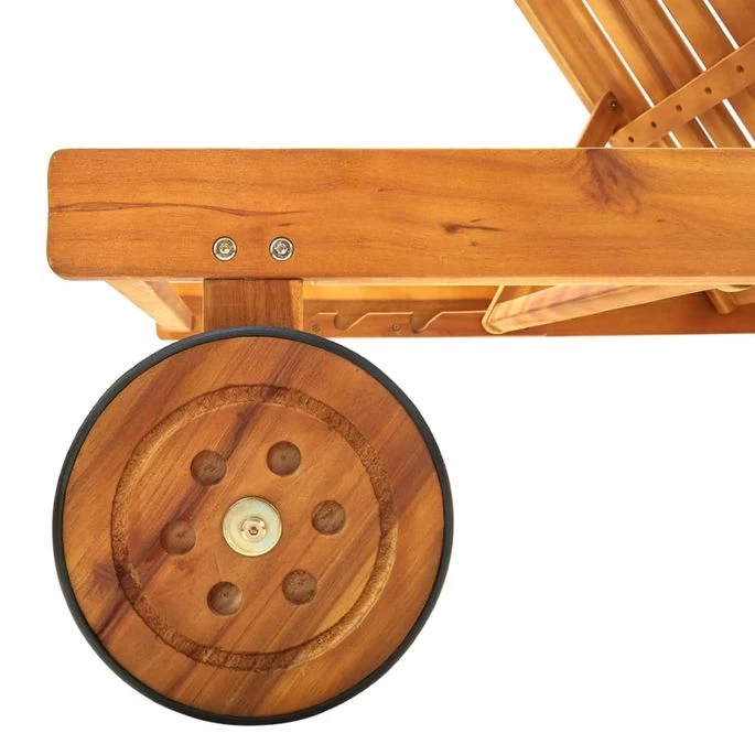 Chaise Longue De Jardin Avec Coussin Bois D'acacia Solide 15 – Image 7