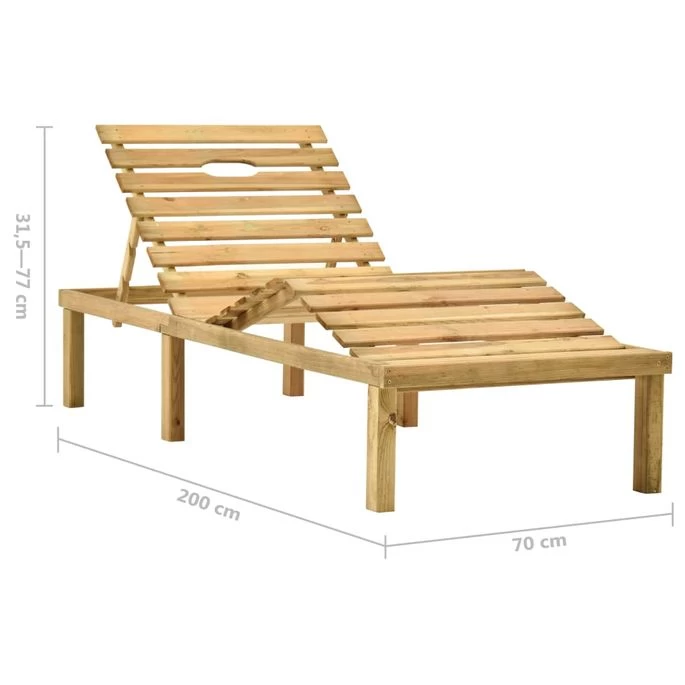 Chaise Longue De Jardin Avec Table Et Coussin Pin Imprégné 55 – Image 10