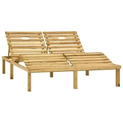 Chaise Longue Double Bois De Pin Imprégné De Vert