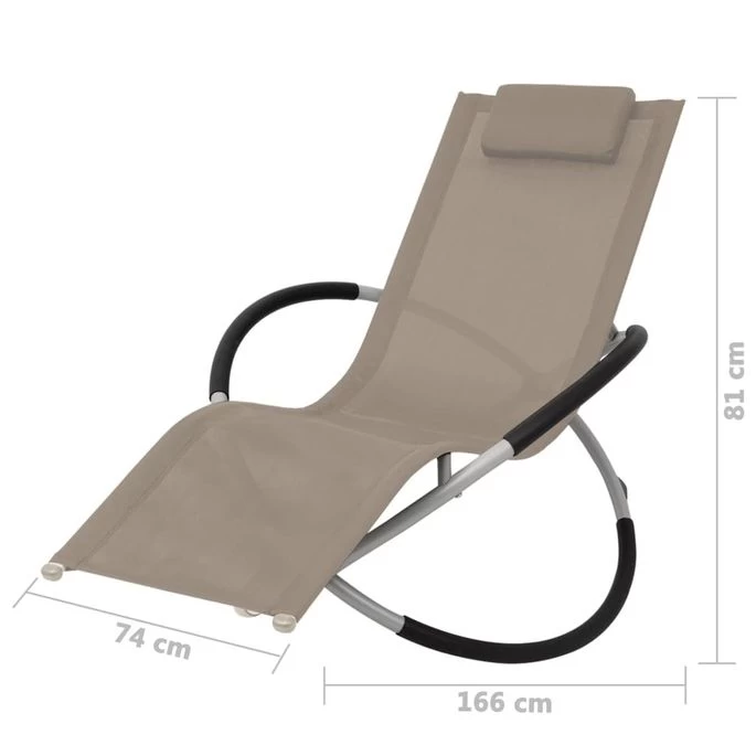 Chaise Longue Géométrique D'extérieur Acier Taupe – Image 7