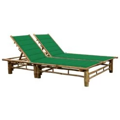 Chaise Longue Pour 2 Personnes Avec Coussins Bambou 15