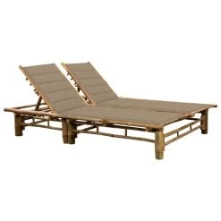 Chaise Longue Pour 2 Personnes Avec Coussins Bambou 13