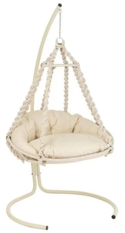 Chaise Suspendue Avec Coussins Métal Blanc Octopus