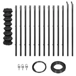 Clôture à Mailles Avec Poteaux Et Ferrure 0,8x25 M Gris