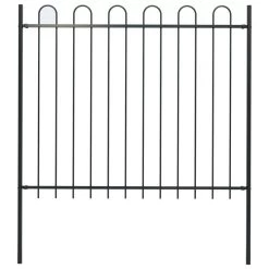 Clôture De Jardin Avec Dessus En Cerceau Acier 1,7 M Noir 4