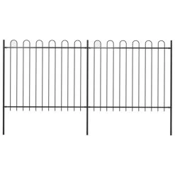 Clôture De Jardin Avec Dessus En Cerceau Acier 3,4 X 1,5 M Noir