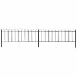 Clôture De Jardin Avec Dessus En Cerceau Acier 6,8 X 1,2 M Noir