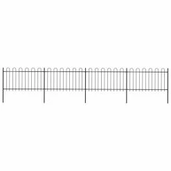 Clôture De Jardin Avec Dessus En Cerceau Acier 6,8 X 1 M Noir