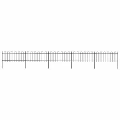 Clôture De Jardin Avec Dessus En Cerceau Acier 8,5 X 0,8 M Noir