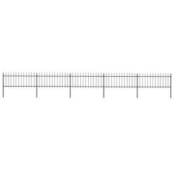 Clôture De Jardin Avec Dessus En Lance Acier 8,5x0,8 M Noir