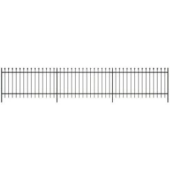 Clôture De Jardin Avec Dessus Pointu Acier 6 M Noir 4