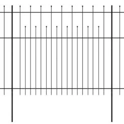 Clôture De Jardin Avec Dessus Pointu Acier 600x175 Cm Noir 2
